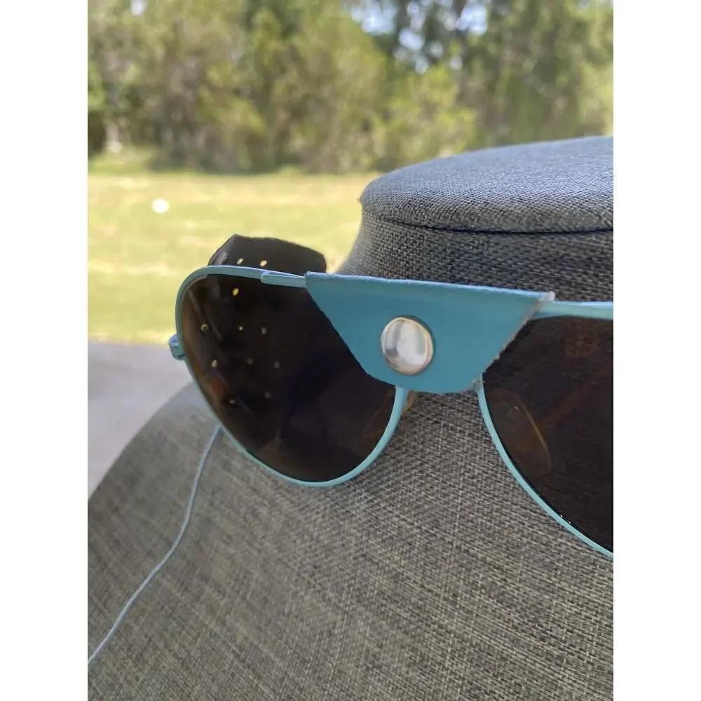 Vintage Sunglasses Light Blue Pilot Aviator Style 1980s